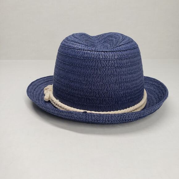 Straw Hat Mens One Size Blue Summer Fedora Cowboy Western Leisure Vacation Beach - Picture 4 of 16